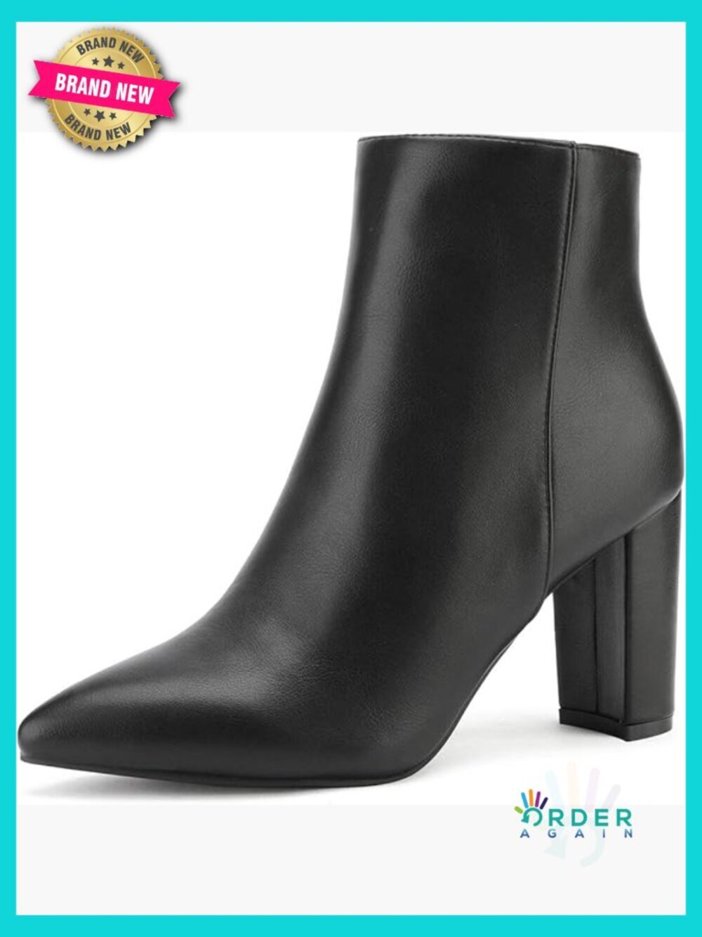 Chunky Heel Ankle Booties Pointed Toe Short Boots Faux Fur Lining